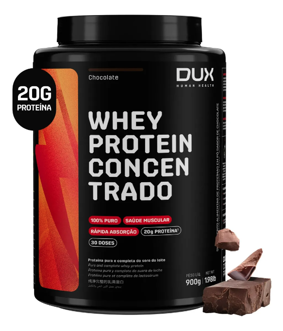 Whey Protein DUX Concentrado 900g Chocolate