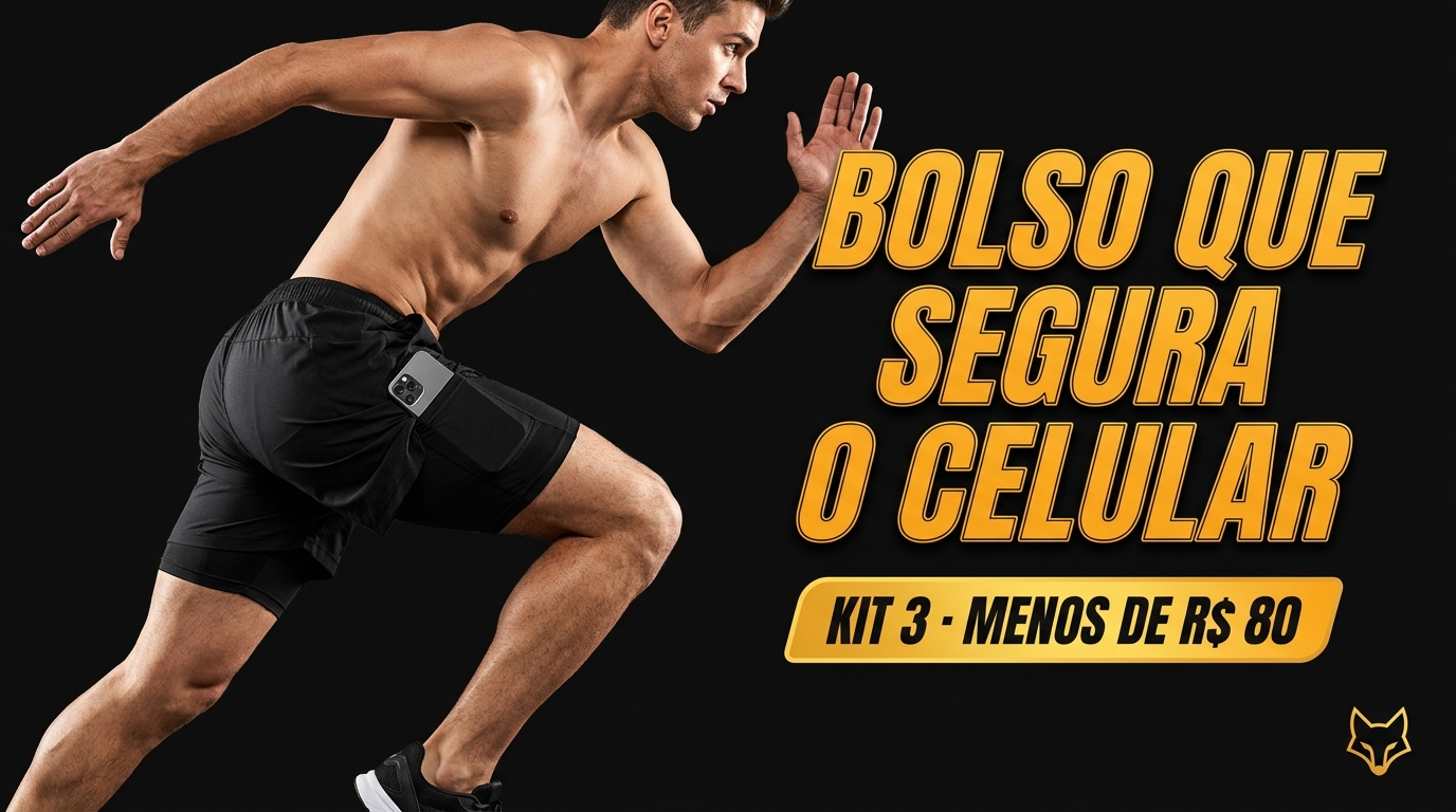 Kit 3 Shorts 2 em 1 com Bolso Duplo